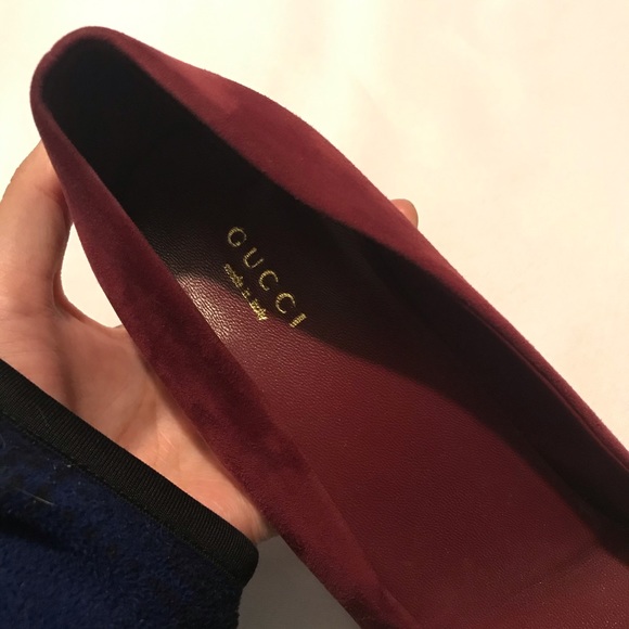 Gucci Scamosciato Tibet Burgundy Suede Platform Heels - Picture 6 of 12